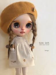 blythe outfit パペット ベレー帽と洋服set ブライス人形 ブライスドール ブライス カスタム