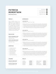 Check out our free downloadable sample and expert writing guide for help landing your dream job in social media. Professional 1 Page Resume Template Modern One Page Cv Word Mac Pages Minimalist Design Developer Designer Marketing Patricia Modern Resume Template Resume Template Professional Resume Template