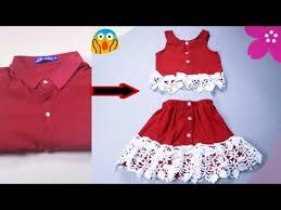 تحويل سريع من قميص رجالي قديم الى فستان طفله بكل سهوله Youtube Baby Girl Dress Patterns Baby Frock Pattern Baby Frocks Designs
