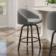 Brayden Studio Hawkesbury Swivel Bar Stool Color Gray Beige Seat Height Counter Stool 26 Seat Height Bar Stools Counter Stools Swivel Counter Stools