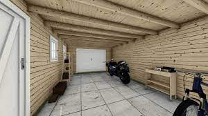 Ein solches tor ist auch als garagen doppelflügeltor erhältlich. 40mm Holzgarage Flachdach 390 X 580 Cm Gartenhaus King