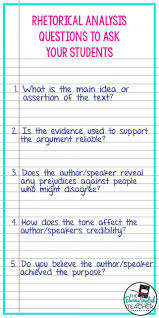 15 Rhetorical Analysis Questions To Ask Your Students Rhetorical Analysis Rhetoric High School Writing