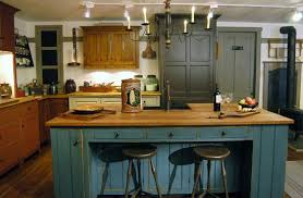 Primitive Kitchen By David T Smith I Don T Know Why But I Kind Of Like All The Mismatched Cabinets Blue Kitchen Decor Custom Kitchens Primitive Kitchen