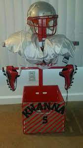 I Gave My Husband An Idea And He Ran With It This Is A Football Equipment Stand So My Son Stuff Can Air Out A Football Crafts Football Pads Football Equipment