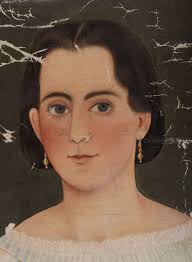 JOHN JAMES TRUMBULL ARNOLD (PENNSYLVANIA, MARYLAND, VIRGINIA, 1812-1865)  FOLK ART PORTRAIT OF MARY C. BARNES (SOMERSET CO., PENNSYLVANIA, B.1844)  sold at auction