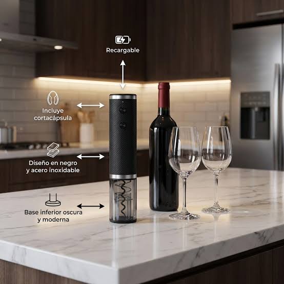 ▷ Destapador Eléctrico De Botellas De Vino KLASSE Descorchador | KLASSE.com.ar