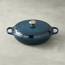 Enameled cast iron construction resists chipping and includes large handles for easy stovetop to table transfer. Le Creuset Signature Enameled Cast Iron Braiser Williams Sonoma