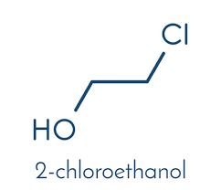 It is a cyclic ether and the simplest epoxide: Molecule D Ethylene Chlorhydrine Produit Secondaire Forme Lors De La Sterilisation A L Oxyde D Ethylene Formule Squelettique Clip Art Libres De Droits Vecteurs Et Illustration Image 84067457