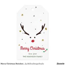 Christmas is just around the corner and soon you'll be snatching up wrapping supplies to get started on making those santa gifts look extra special. Merry Christmas Reindeer Gift Tags The Reindeer Zazzle Com Reindeer Gifts Merry Christmas Gift Tags Christmas Gift Tags