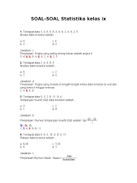 Sudut pusat untuk data bulan januari pada diagram lingkaran di bawah adalah … a. Soal Statistika Kelas 3 Smp Pdf
