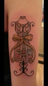 Vintage Dress Form Tattoo I Have This Tattooed On My Left Leg Sewing Tattoos Tattoos Victorian Tattoo