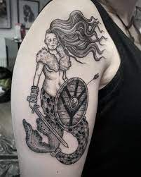 Jul 02, 2020 · shield maiden tattoos shield maidens are famous figures in scandinavian folklore, though no one is sure if they existed in real life. 7 909 Likes 100 Comments Suflanda Suflanda On Instagram Viking Shieldmaiden Siren For Cat Thank You So M Mermaid Tattoo Mermaid Tattoos Viking Tattoos