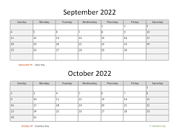 September And October 2022 Calendar Wikidates Org