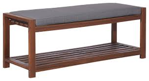 Average rating:0out of5stars, based on0reviews. 48 Patio Wood Bench With Cushion Transitional Outdoor Benches By Walker Edison Houzz