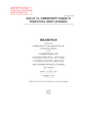 Https Www Hsgac Senate Gov Download Report Correspondent Banking A Gateway For Money Laundering