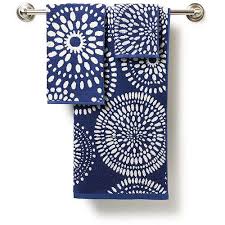 Hometrends Royale 3 Piece Towel Set Patterned Bath Towels Blue Towels Blue Bathroom