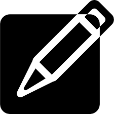 símbolo de herramientas de escritura de interfaz con nota de papel ...