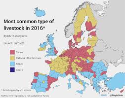Most Common Type Of Livestock By Region In Europe Oc Map Education Level Education