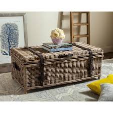 Product title crosley bradenton outdoor wicker coffee table. Reviews For Safavieh Navarro 46 In Gray Large Rectangle Wicker Coffee Table With Lift Top Sea7022b The Home Depot