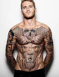 Pin By Kristina J On Hot Tatted Men Chest Tattoo Men Full Body Tattoo Cool Chest Tattoos