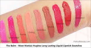 The Balm Meet Matte Hughes Liquid Lipstick Swatches Lipstick Swatches Liquid Lipstick Swatches The Balm