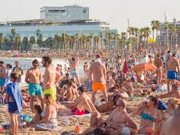 Map of barceloneta beach, beach facilities, how to get to the beach from the nearest metro station. Barcelona Spain August 5 2018 City Beach 400 Meters Long Stock Photo Picture And Royalty Free Image Image 123782693