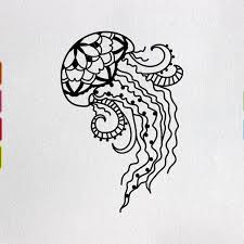 Download Jelly Fish Svg Mandala Png Underwater World Ocean Sea Life Etsy Fishing Svg Raster Image Mandala