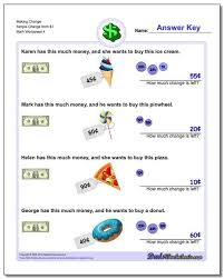 Money Worksheets Making Change In 2020 Making Change Worksheets Money Worksheets Free Printable Math Worksheets