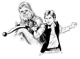Han solo's band of half notes and chewbacca. Daily Sketch Han Chewie Jason Muhr Illustration Graphic Design