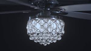 Parrot Uncle F6218 Modern Crystal Chandelier Ceiling Fan With Led Light And Remote Youtube