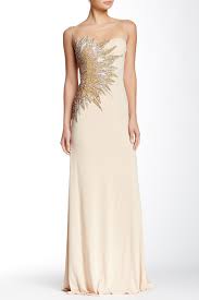 Terani Couture Jeweled Accent Slinky Gown Hautelook Terani Couture Strapless Dress Formal Gowns