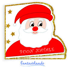 Biglietto Sagomato Con Babbo Natale Bigliettini Di Auguri Natale Babbo Natale