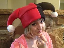Harley Quinn Inspired Fleece Hat Handmade