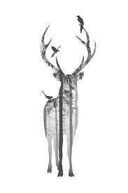Deer in woods silhouette tattoo. Deer Silhouette Wallpaper Deer Wall Art Forest Silhouette Deer Silhouette