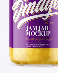 Download Clear Glass Jar With Pear Jam Mockup In Jar Mockups On Yellow Images Object Mockups PSD Mockup Templates