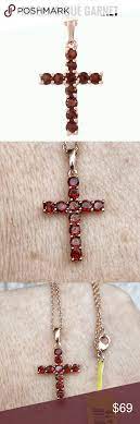 Mozambique Garnet Cross Necklace This Is For A Mozambique Garnet Cross Necklace The Setting And Chain Are 14k Rose Gold O Cross Necklace Garnet Cross Jewelry
