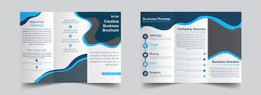 Blue and grey creative trifold brochure template 1227797 Vector Art at  Vecteezy
