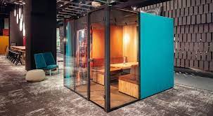 Owing to the modular structure, the freestanding room system can be assembled. Carpet Concept Objekt Teppichboden Gmbh Flexible Nutzung Md Mag