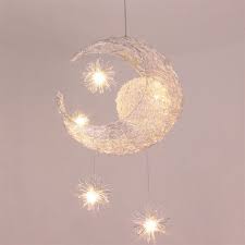 Led Pendelleuchte Mond Stern Design 5 Flammig Im Kinderzimmer Lampe Kinderzimmer Beleuchtung Wohnzimmer Decke Kreativ