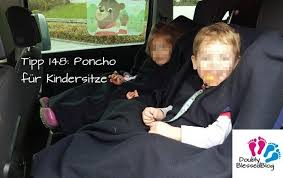 Diy Warmende Ponchos Fur Den Autokindersitz Doublyblessedblog Kinder Autos Kinder Kindersitz