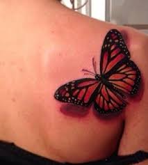 3d red butterfly tattoo big