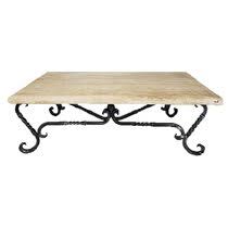 Glass, granite, marble, and slate are common solid surfaces that are inset in the wood coffee table top and even one that is certainly wrought iron or metal. Wrought Iron Coffee Table Base Wayfair