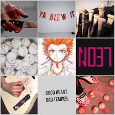 Leon flirting with souda and souda getting extremely flustered/embarrassed. Leon Kuwata Aesthetic Leon Kuwata Danganronpa Danganronpa Aesthetic