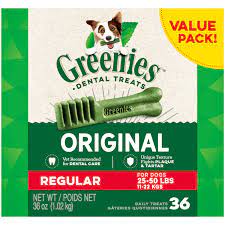 Between the prodding, strange nois. Greenies Original Regular Size Natural Dental Dog Treats 27 Oz 27 Count Walmart Com Walmart Com