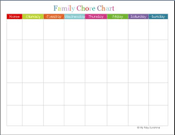 Family Chore Chart Printable Family Chore Charts