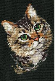 This 'mini' stitch kit could be completed in a few hours. Riolis Grey Cat Cross Stitch Kit 123stitch