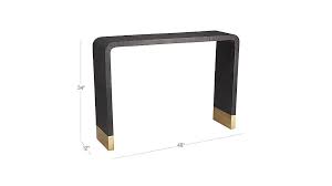 Tyler Leather Console Table With Stitch Detail Reviews Cb2 Leather Console Table Console Table Console