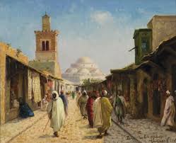 Vincent Manago 1880 1936 Vue De La Rue Sidi Mahrez Tunis Peinture Orientaliste Peinture Contemporain