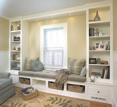 Window Bench And Built In For Master Bedroom Window Area Add Space For Wicker Laundry Baskets One For Each Member Of Fami Home Bookshelves Built In Interior