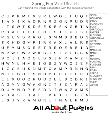 A generous offer of free crossword puzzles for grammar and vocabulary practice. Word Search Puzzles Spring Words Word Search Printables Word Find